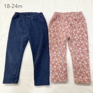 🪴5/$30 Uniqlo 18-24 Months Toddler Baby Fleece Lined Leggings Pants Winter Cozy